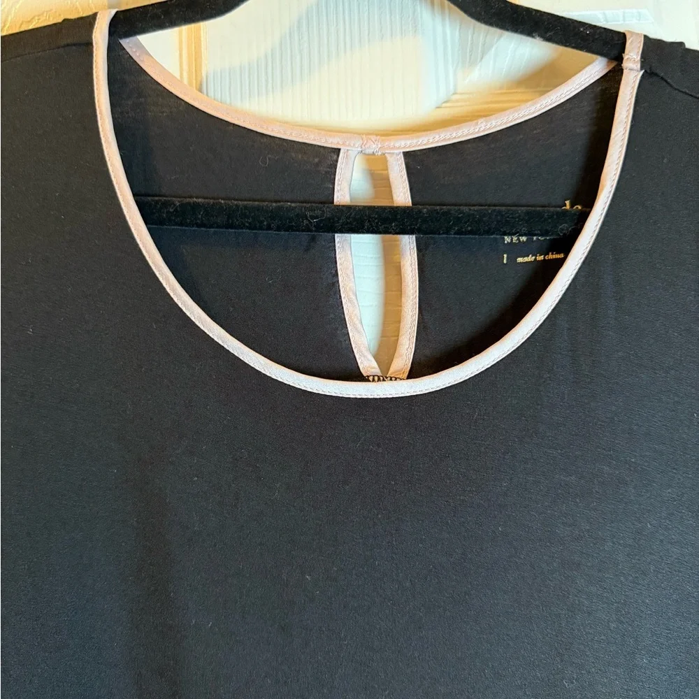 kate spade Black Shift Dress with Pink Trim